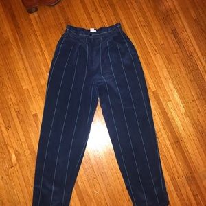 Blue silk Neiman Marcus high waisted trouser pants